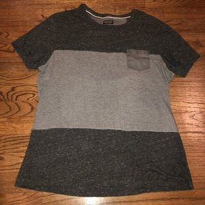 Men’s Allsaints gray stripe speckle T-shirt medium